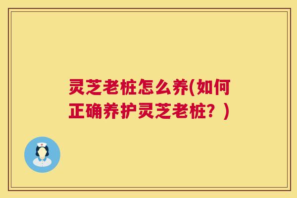 灵芝老桩怎么养(如何正确养护灵芝老桩?) 第1张 灵芝老桩怎么养(如何正确养护灵芝老桩?) 第1张