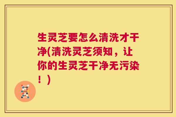 生灵芝要怎么清洗才干净(清洗灵芝须知,让你的生灵芝干净无污染!) 第1张 生灵芝要怎么清洗才干净(清洗灵芝须知,让你的生灵芝干净无污染!) 第1张