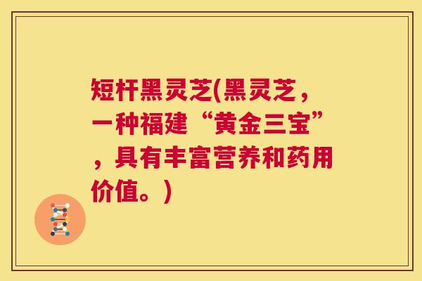 短杆黑灵芝(黑灵芝,一种福建“黄金三宝”,具有丰富营养和药用价值。) 第1张 短杆黑灵芝(黑灵芝,一种福建“黄金三宝”,具有丰富营养和药用价值。) 第1张