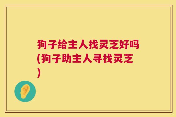 狗子给主人找灵芝好吗(狗子助主人寻找灵芝) 第1张 狗子给主人找灵芝好吗(狗子助主人寻找灵芝) 第1张