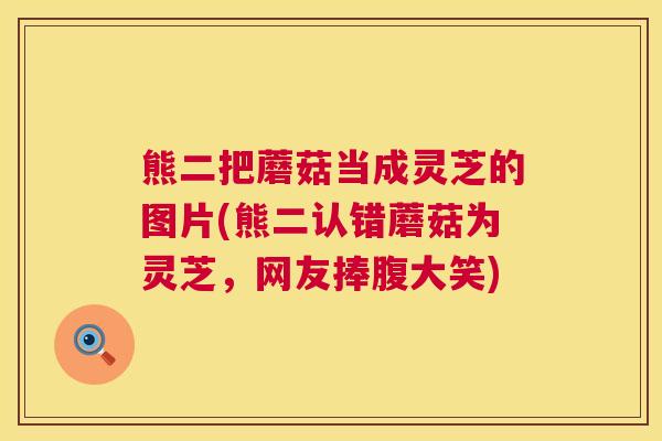 熊二把蘑菇当成灵芝的图片(熊二认错蘑菇为灵芝，网友捧腹大笑)  第1张
