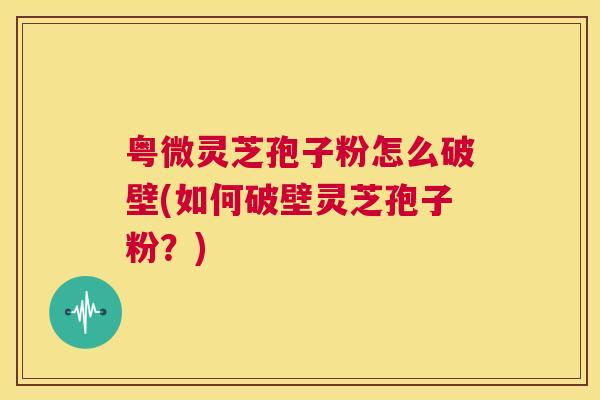 粤微灵芝孢子粉怎么破壁(如何破壁灵芝孢子粉?) 第1张 粤微灵芝孢子粉怎么破壁(如何破壁灵芝孢子粉?) 第1张