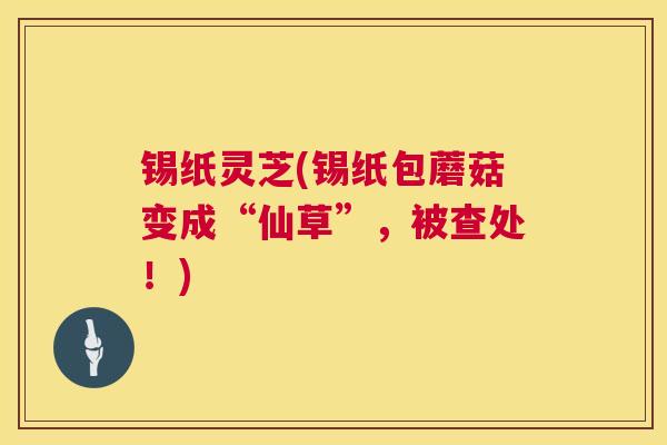 锡纸灵芝(锡纸包蘑菇变成“仙草”，被查处！)  第1张