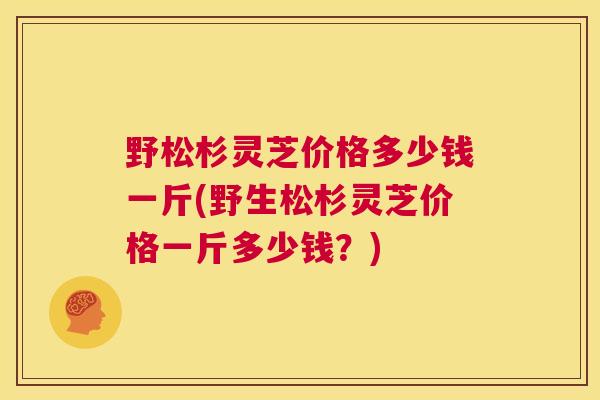 野松杉灵芝价格多少钱一斤(野生松杉灵芝价格一斤多少钱?) 第1张 野松杉灵芝价格多少钱一斤(野生松杉灵芝价格一斤多少钱?) 第1张