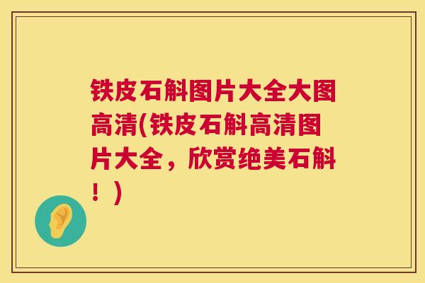 铁皮石斛图片大全大图高清(铁皮石斛高清图片大全，欣赏绝美石斛！)  第1张
