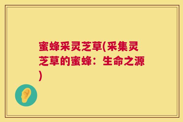 蜜蜂采灵芝草(采集灵芝草的蜜蜂：生命之源)  第1张