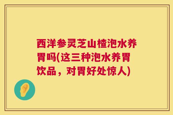 西洋参灵芝山楂泡水养胃吗(这三种泡水养胃饮品,对胃好处惊人) 第1张 西洋参灵芝山楂泡水养胃吗(这三种泡水养胃饮品,对胃好处惊人) 第1张