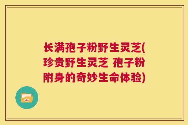长满孢子粉野生灵芝(珍贵野生灵芝 孢子粉附身的奇妙生命体验)  第1张