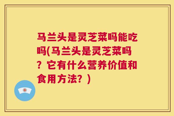 马兰头是灵芝菜吗能吃吗(马兰头是灵芝菜吗?它有什么营养价值和食用方法?) 第1张 马兰头是灵芝菜吗能吃吗(马兰头是灵芝菜吗?它有什么营养价值和食用方法?) 第1张