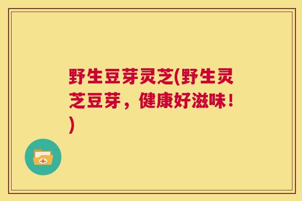 野生豆芽灵芝(野生灵芝豆芽，健康好滋味！)  第1张