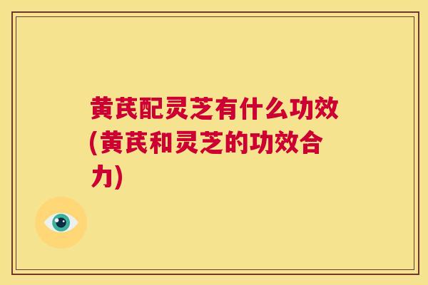 黄芪配灵芝有什么功效(黄芪和灵芝的功效合力)  第1张