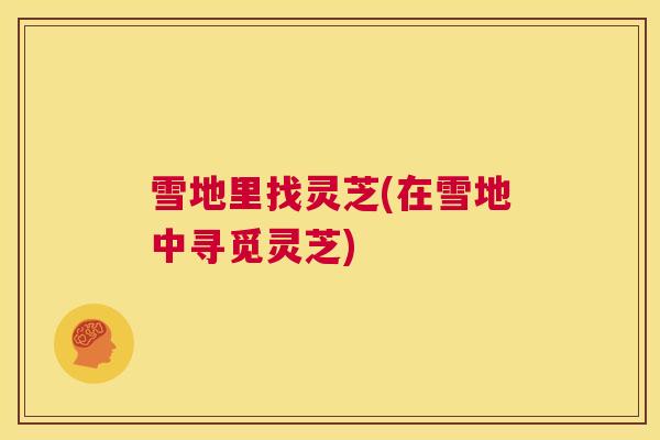 雪地里找灵芝(在雪地中寻觅灵芝) 第1张 雪地里找灵芝(在雪地中寻觅灵芝) 第1张