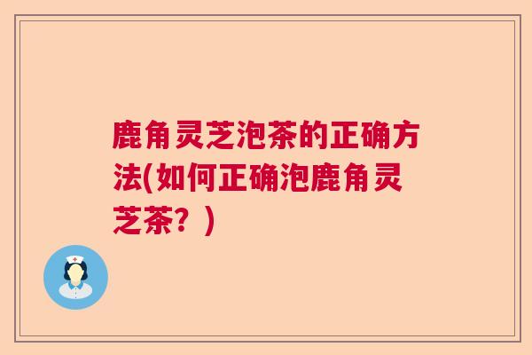 鹿角灵芝泡茶的正确方法(如何正确泡鹿角灵芝茶？)  第1张