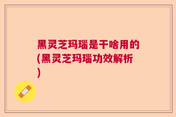黑灵芝玛瑙是干啥用的(黑灵芝玛瑙功效解析)  第1张