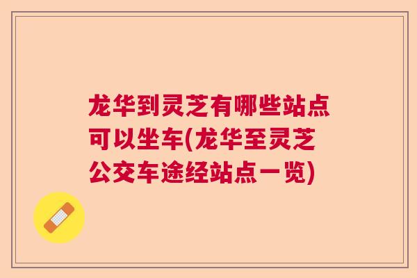 龙华到灵芝有哪些站点可以坐车(龙华至灵芝公交车途经站点一览)  第1张