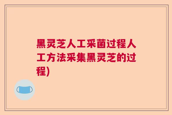 黑灵芝人工采菌过程人工方法采集黑灵芝的过程)  第1张