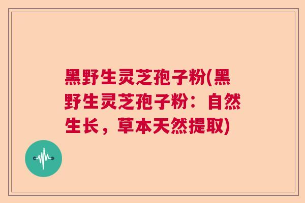 黑野生灵芝孢子粉(黑野生灵芝孢子粉：自然生长，草本天然提取)  第1张
