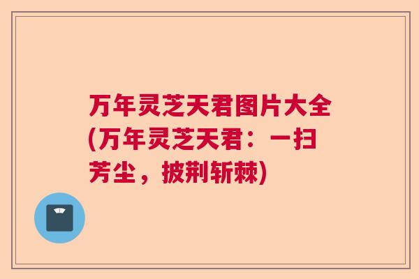 万年灵芝天君图片大全(万年灵芝天君：一扫芳尘，披荆斩棘)  第1张