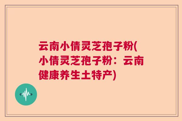 云南小倩灵芝孢子粉(小倩灵芝孢子粉：云南健康养生土特产)  第1张