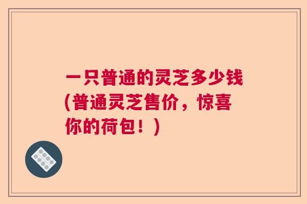 一只普通的灵芝多少钱(普通灵芝售价，惊喜你的荷包！)  第1张
