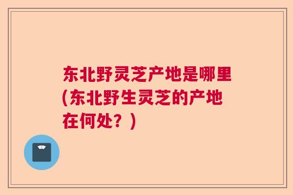 东北野灵芝产地是哪里(东北野生灵芝的产地在何处？)  第1张