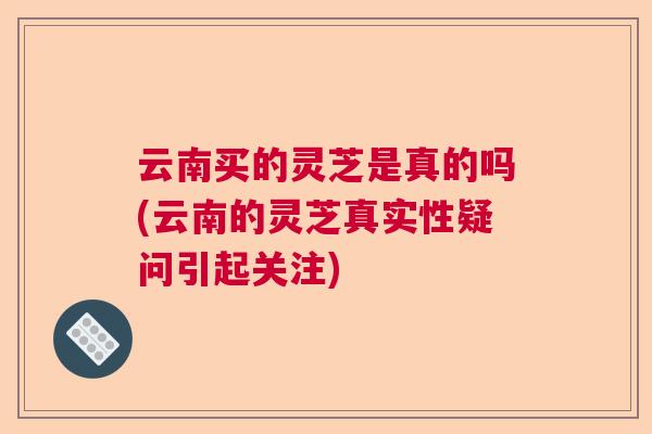 云南买的灵芝是真的吗(云南的灵芝真实性疑问引起关注)  第1张
