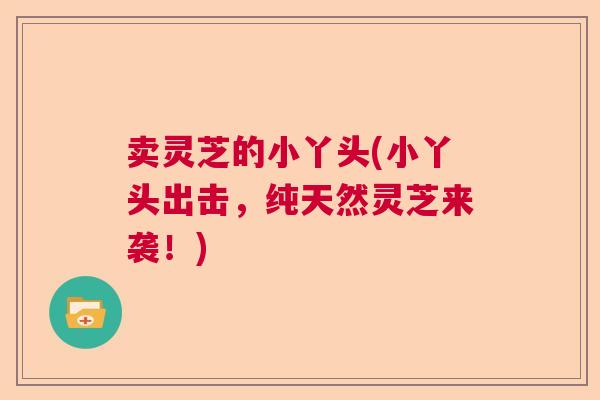 卖灵芝的小丫头(小丫头出击，纯天然灵芝来袭！)  第1张