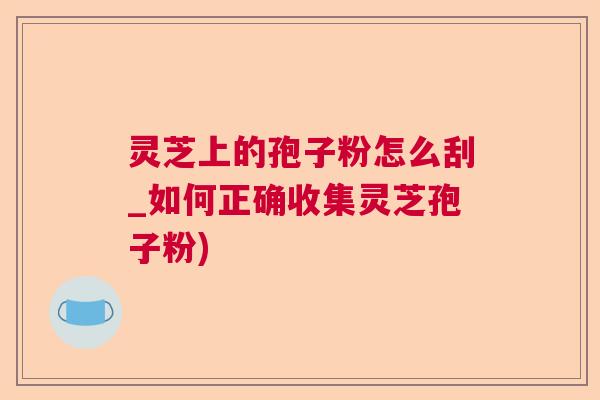 灵芝上的孢子粉怎么刮_如何正确收集灵芝孢子粉)  第1张