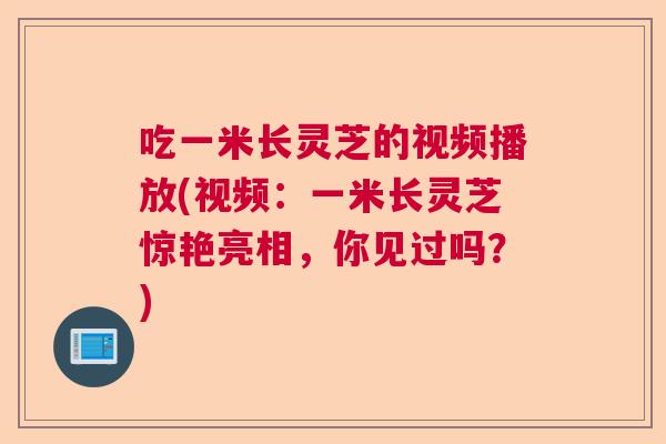 吃一米长灵芝的视频播放(视频：一米长灵芝惊艳亮相，你见过吗？)  第1张