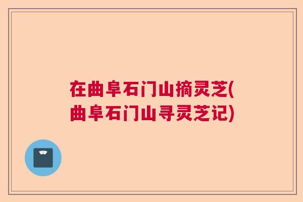 在曲阜石门山摘灵芝(曲阜石门山寻灵芝记)  第1张