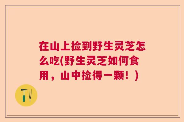 在山上捡到野生灵芝怎么吃(野生灵芝如何食用，山中捡得一颗！)  第1张