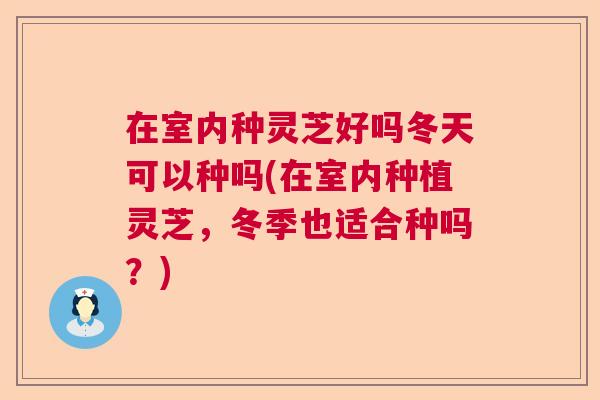 在室内种灵芝好吗冬天可以种吗(在室内种植灵芝，冬季也适合种吗？)  第1张