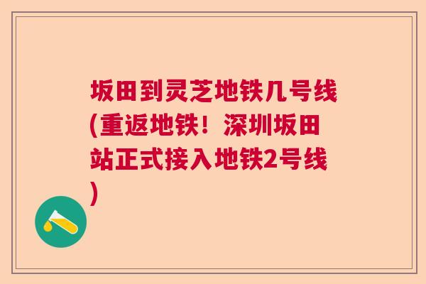 坂田到灵芝地铁几号线(重返地铁！深圳坂田站正式接入地铁2号线)  第1张