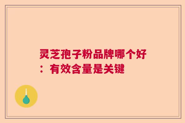 灵芝孢子粉品牌哪个好：有效含量是关键  第1张