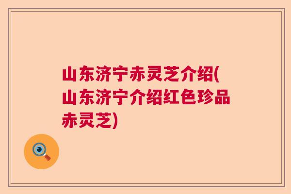 山东济宁赤灵芝介绍(山东济宁介绍红色珍品赤灵芝)  第1张