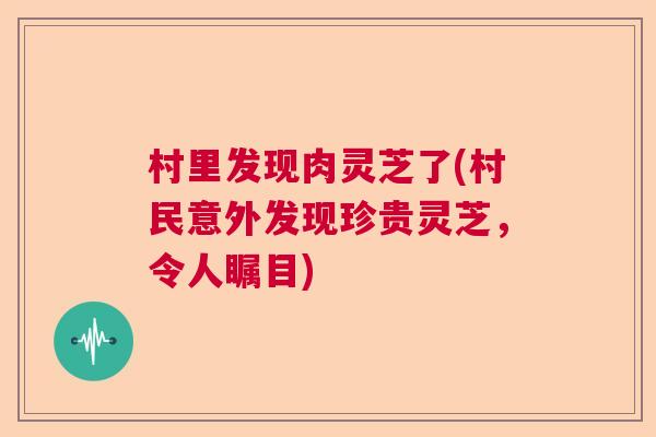 村里发现肉灵芝了(村民意外发现珍贵灵芝，令人瞩目)  第1张