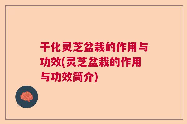 干化灵芝盆栽的作用与功效(灵芝盆栽的作用与功效简介)  第1张
