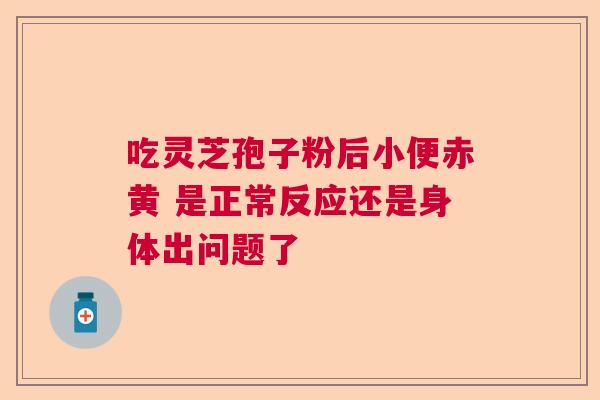 吃灵芝孢子粉后小便赤黄 是正常反应还是身体出问题了  第1张