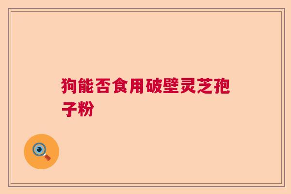 狗能否食用破壁灵芝孢子粉  第1张