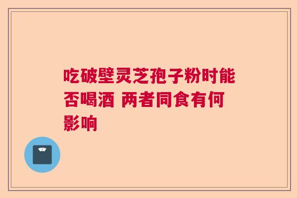 吃破壁灵芝孢子粉时能否喝酒 两者同食有何影响  第1张