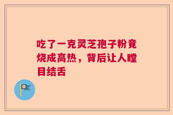 吃了一克灵芝孢子粉竟烧成高热，背后让人瞠目结舌  第1张