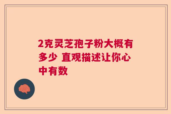 2克灵芝孢子粉大概有多少 直观描述让你心中有数  第1张