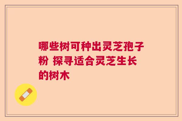 哪些树可种出灵芝孢子粉 探寻适合灵芝生长的树木  第1张