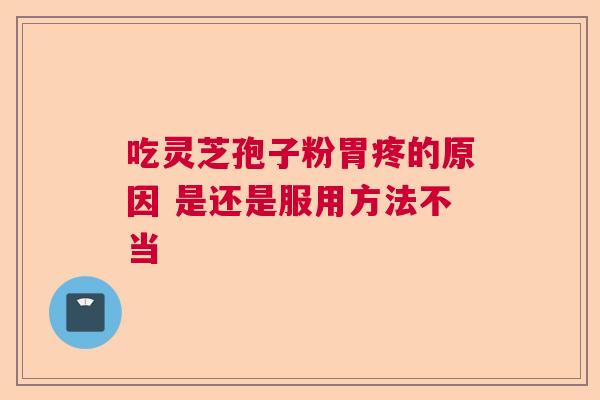 吃灵芝孢子粉胃疼的原因 是还是服用方法不当  第1张