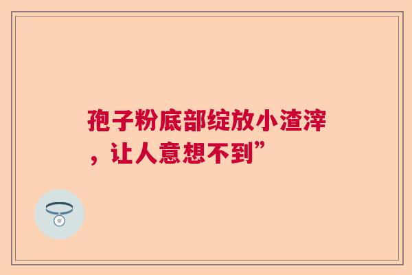 孢子粉底部绽放小渣滓，让人意想不到”  第1张