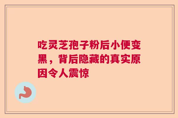 吃灵芝孢子粉后小便变黑，背后隐藏的真实原因令人震惊  第1张