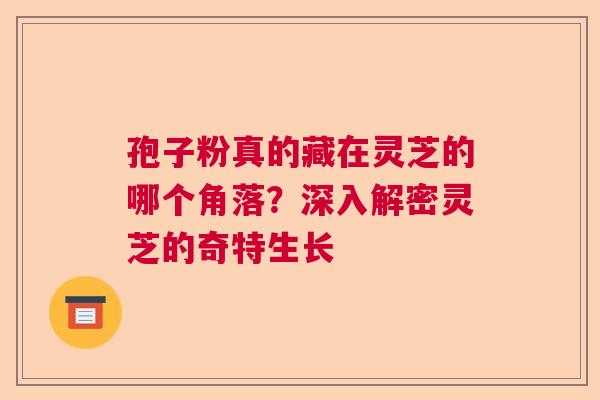 孢子粉真的藏在灵芝的哪个角落？深入解密灵芝的奇特生长  第1张