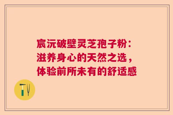 宸沅破壁灵芝孢子粉：滋养身心的天然之选，体验前所未有的舒适感  第1张