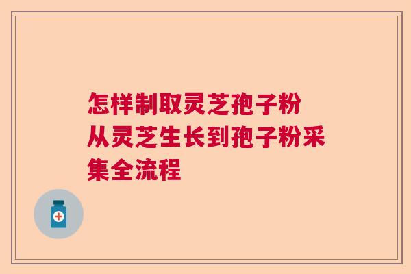 怎样制取灵芝孢子粉 从灵芝生长到孢子粉采集全流程  第1张