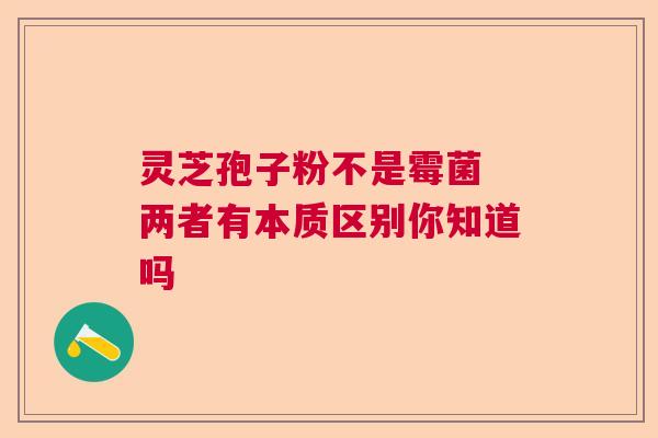 灵芝孢子粉不是霉菌 两者有本质区别你知道吗  第1张